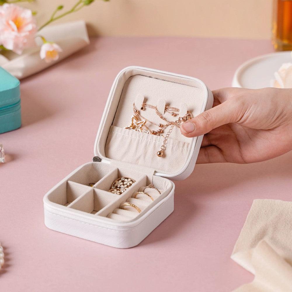 Mini Leather Jewelry Organizer Box